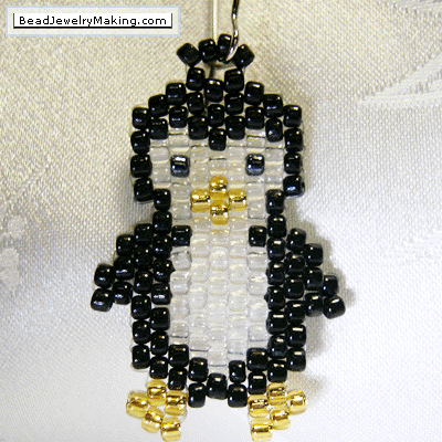 Peyote Penguin Earring