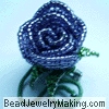 beaded purple rose