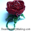 beaded red rose