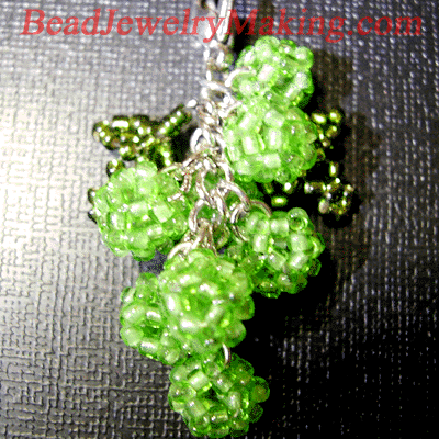 Beaded Green Grapes Charm