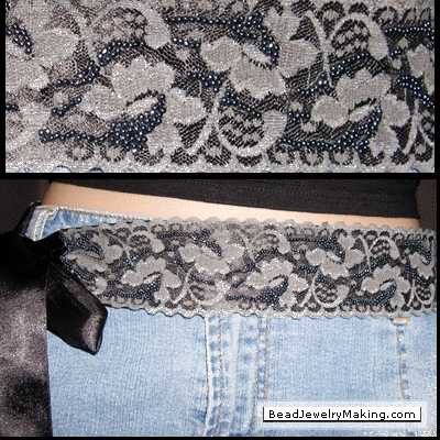 Black Embroidery Belt Sash