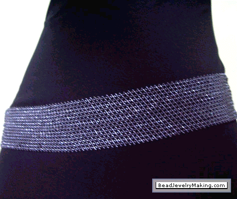 Black Beaded Belt worn with Dress