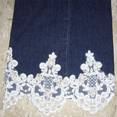 Stella's Sewing Craft - Lace Bottom Jeans