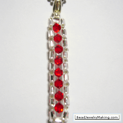 Beaded Red Crystal Pendant